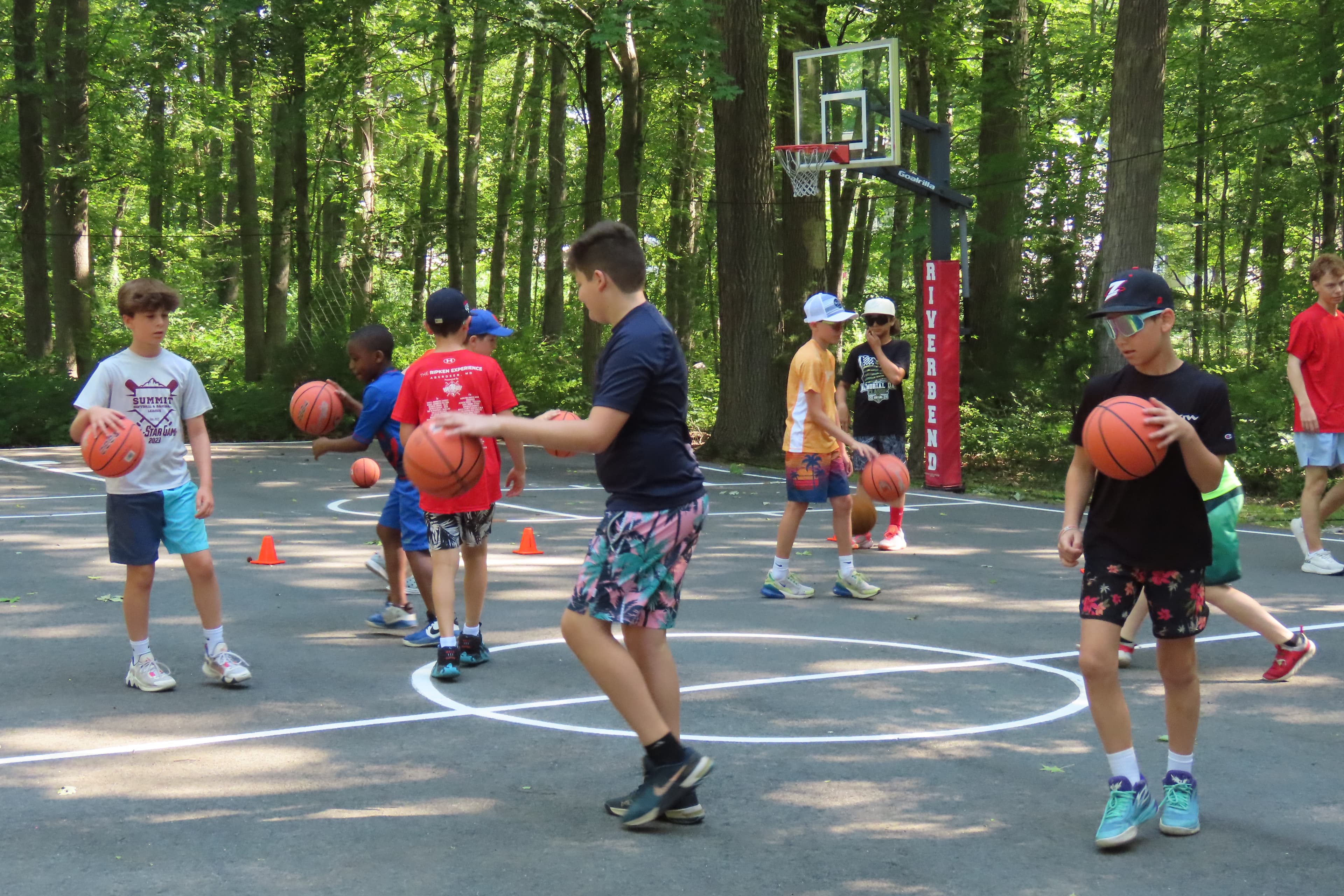 Campers enjoying a typical day at Riverbend